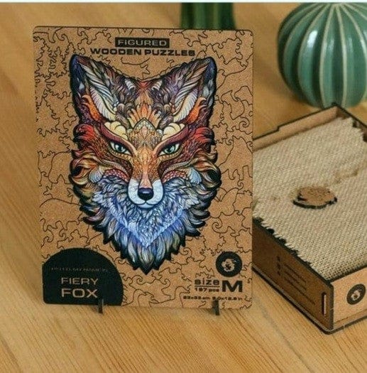 Wooden Jigsaw Puzzles, Fox Family Wooden Puzzles for Adults and Kids